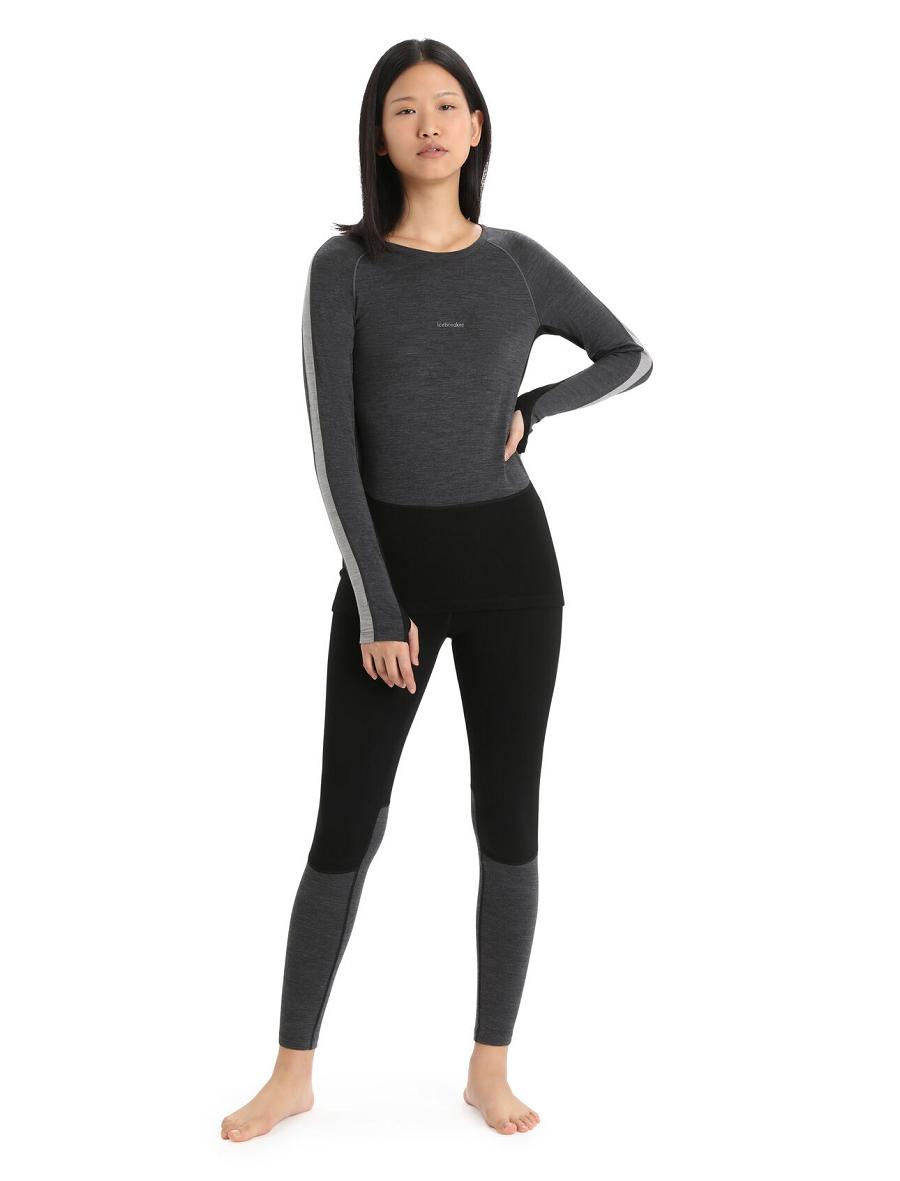 Base Layers Icebreaker 200 ZoneKnit™ Merino Leggings Damskie Czarne | PL 1099OKIR